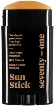 SeventyOne Percent | The Pacha Mama : Sun Stick SPF 50+ | Stick Solaire Visage Vegan - Très Haute Protection | Très resistant à l’eau | UVA 34 | 88% Naturel - Made in France | Dès 1 an | 15 gr