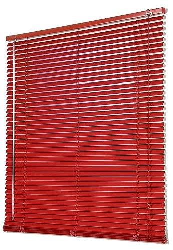 pingping1991 Aluminium Venetian Blind Alujalousie in rot Fensterjalousie Lamellen Metall Blendschutz Rollo Jalousie, für Zuhause/Schlafzimmer/Küche/Büro (50x100cm(WxH))