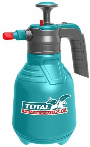 TOTAL - Pulvérisateur d'eau Manuel | Capacité 2L | Buse réglable pour Irrigation Douce | Soupape de sécurité intégrée | Plastique Robuste | Compatible avec Engrais liquides, Multicolore