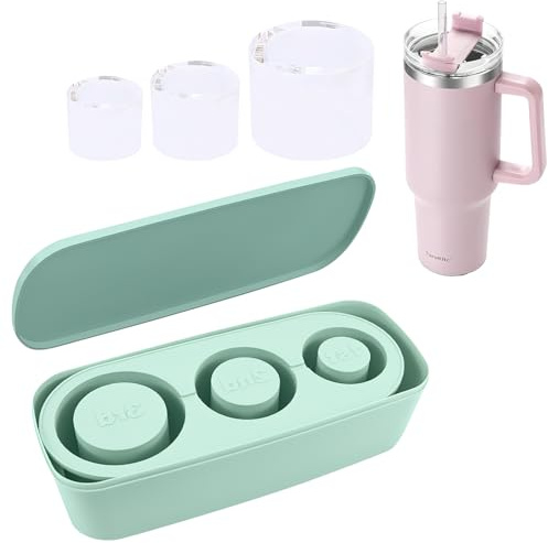Molde de silicona para cubitos de hielo con tapa, molde para cubitos de hielo Stanley Ice Cube Tray, molde grande de silicona para cubitos de hielo Stanley, color verde
