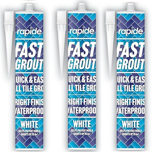 Saraika 3 x White Fast Grout 260ML Tile Grout, Acrylic, Waterproof, Easy to Apply, Indoor & Outdoor, Multi Use, All-Purpose, Clear, Black, Brown