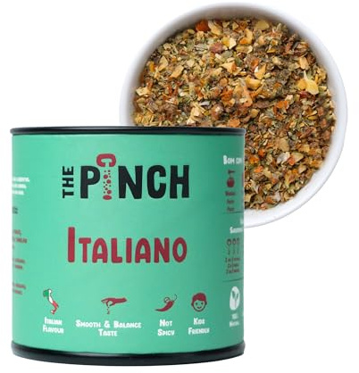 THE PINCH Sazonador Italiano - Receta Auténtica - Sin Sal - 45g | 100% Natural con Albahaca y Orégano. Ideal para Pasta, Pizza, Ensaladas, Pollo y Verduras Asadas.