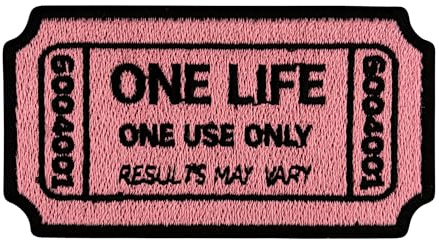 Urbanski Patch Ticket one Life one use only zum Aufbügeln 4,5 x 8,4 cm | Aufnäher Applikation Bügelbild