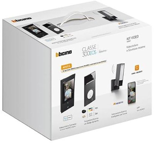 Bticino Videocitofono Interno Connesso e Posto Esterno, Kit Classe 300EOS with Netatmo, Installazione Facile, Compatibile con Alexa