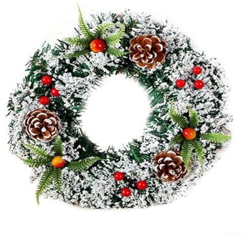 Weihnachtskranz für Haustür, Weihnachtskranz, Tür, Fenster, Wandbehang, Ornamente, Weihnachtsgirlande für Urlaub, Wand, Tür, hängende Dekoration (40 cm)