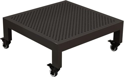 Bac à plantes avec roulettes rotatives à 360° - Support en métal robuste pour intérieur et extérieur - Plateau sur roulettes - Noir 30 x 30 cm
