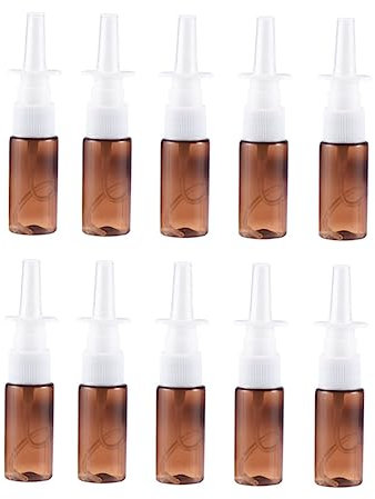 DRESSOOS 30pièces Flacons Pulvérisateurs Pour Nez Bouteilles Pet Brunes Rechargeables Pour Usage Et Voyage