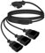 RIIEYOCA 3-in-1 Euro Cavo di Prolunga Piatto, Spina Piatta di Tipo C Corta a Presa Multipla Distributore di Spina Euro, 2,5A 250V 0,75 mm² per Monitor, TV, Elettrodomestici