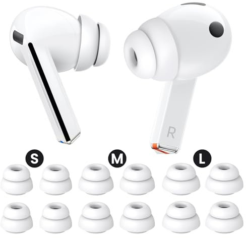 Delidigi Ear Tips for Samsung Galaxy Buds 3 Pro and Galaxy Buds 3 (2024), 6 Pairs Double Flange Silicone Eartips Earbuds Earplug Replacement Accessories for Galaxy Bus3 Series S/M/L Size