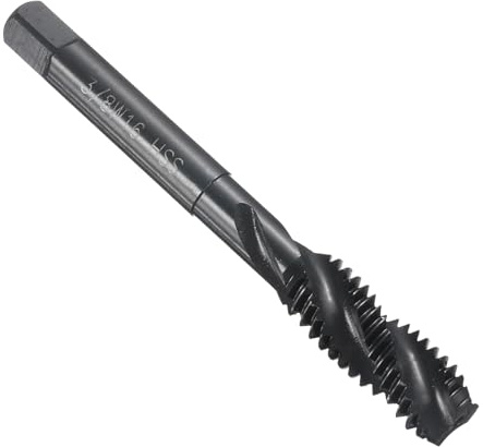 QUARKZMAN Spiral Flute Thread Taps 3/8-16 BSW H2 Machine Threading Tap Bit, Nitrided Coated Screw Tapping Repair Tool, Acier rapide M2 (HSS6542)