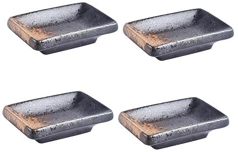 SOLUSTRE 4piezas Platos De Cerámica Para Salsas Cuencos Para Mojar Resistantes Arañazos Perfectos Para Salsa De y Agridulce Fácil De Transportar