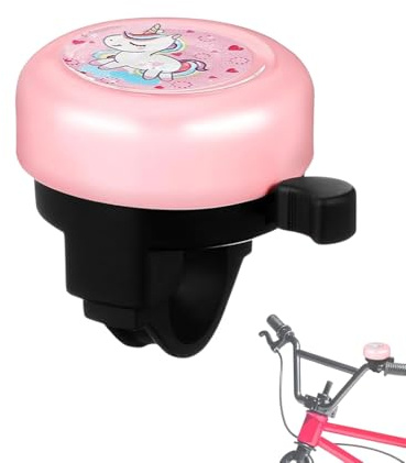 TPZORJX 1 Pcs Kinder Fahrradklingel, Mini-Aluminium laut Fahrradklingel, Mountainbike-Zubehör, Kinder Fahrrad, Roller(niedlich rosa Einhorn)