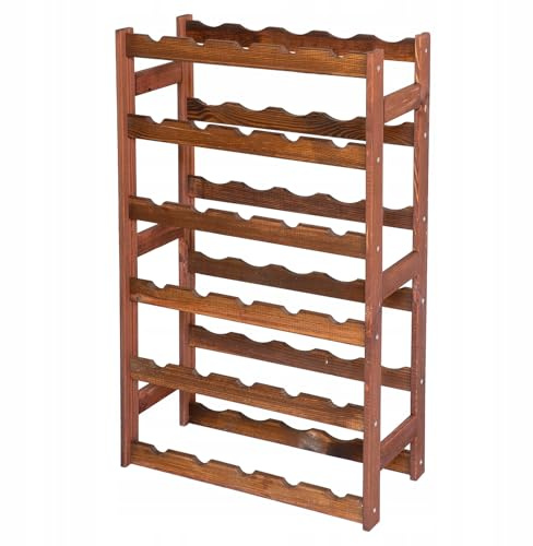 STOLMAK Weinregal Holz 30 Flaschen Braun 53x86x25 cm Wine Rack Regal Flaschenregal Weinflaschenregal Getränkeregal Weinständer