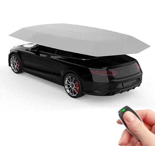 Carpa universal para coche, cochera móvil, cochera plegable con protección solar, cochera móvil para motor, toldo anti-UV, refugios solares para tienda de campaña al aire libre con control remoto, gri