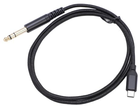 Ausla Adaptateur de Câble Masculin USB C à 6,35 Mm pour S8 S9 Note 10 avec qualité Sonore de HiFi, Noir en Nylon (3 mètres / 9,84 Pieds)