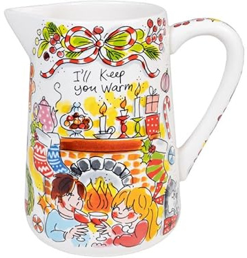 Carafe de Noël en céramique – Pichet festif pour boissons chaudes ou froides – Accessoire de table hivernal – Cadeau original signé Blond Amsterdam