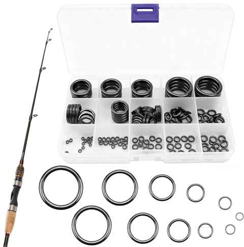 XDGBGFN Angelrute Rutenring Set, 160 Stück/15 Größen Keramikführungen 3.7mm-30mm Keramik Angelrutes Reparatur Set
