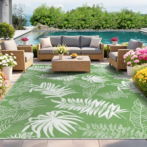 IMIYOKU Tapis Exterieur Resistant Pluie Terrasse, Réversible Résistant aux UV Tapis Extérieur Terrasse, Plastique Léger Tapis Balcon pour Jardin, Camping, Pique-Nique, Plage, 180 X 270 cm