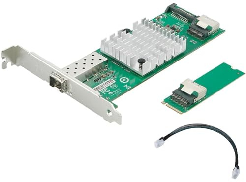 Fegtrtyoa Scheda di Rete in Fibra Ottica X520-DA1 M.2 10G SFP+ Adattatore Ethernet A Porta Singola 10GbE JL82599EN M Key per Workstation Server