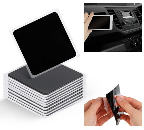 10 Stück Anti Rutsch Pads 8 x 8 cm Schwarz Silikon Gel Pads Auto Anti Rutsch Gel Pad Wiederverwendbar Doppelseitig Klebende Waschbare Antirutschmatte für Auto Armaturenbrett Handy Halterung