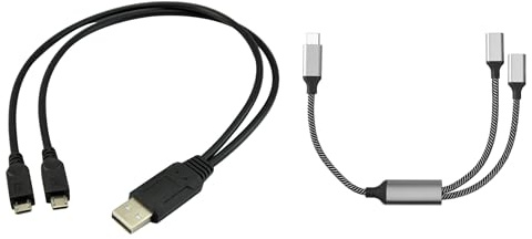 UCEC 1 in 2 Micro USB Charger Cable & 1 in 2 Type-C Extender Cable
