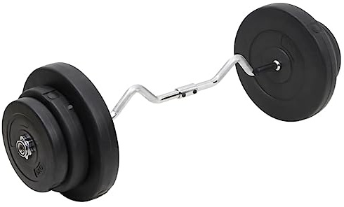 SZ-Curlstange Set 60 kg mit Hantelscheiben, Langhantelstange 120 cm für Krafttraining, Bizeps-Training und Muskelaufbau, inklusive Sternverschlüsse