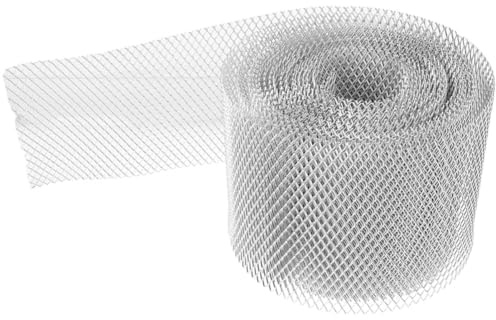 Healeved Protezione per Grondaie in Lega di Alluminio 15cm X 600cm Rete Resistente Coprizaino Biadesivo Extra Forte per Giardino e Casa