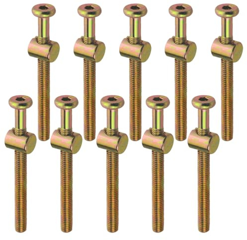 TOVOT 10 Set Vis pour lit d'enfant M6 x 65MM avec écrous Vis à berceau de remplacement pour meubles