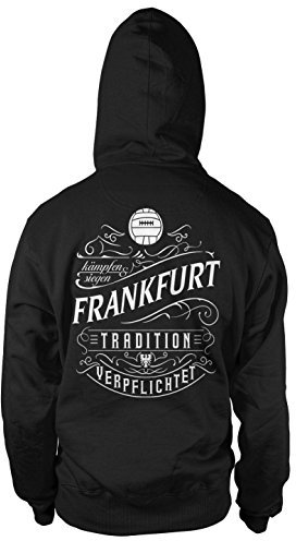 Mein Leben Frankfurt Männer und Herren Kapuzenpullover | Fussball Ultras Geschenk | M1 FB (Schwarz, XXL)