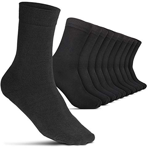 ROYALZ 10 Paar Socken Herren 43-46 schwarz business Männer Anzug-Socken Strümpfe lang Casual-Business und Freizeit 10er Pack