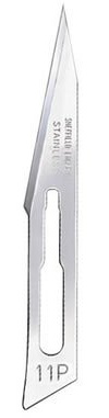 Swann-Morton 0391 Rostfreier Stahl Chirurgische Skalpellklinge, Steril, Größe # 11P, Einzelne Folienverpackung, 100 Stück