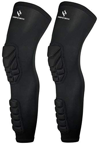 HOPEFORTH Knee Calf Padded 2 Pack Compression Leg Sleeve Shin Protective Support
