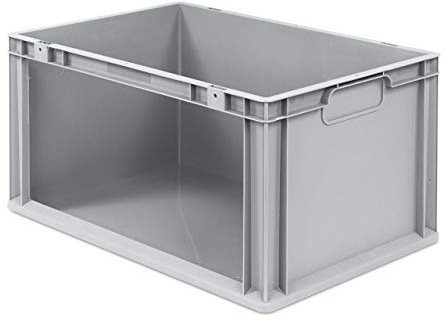 aidB Eurobox NextGen Store Seite offen, 600x400x320 mm, robuste Regalbox mit Entnahmeöffnung, stapelbare Kunststoffkiste, ideal für die Industrie