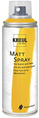 KREUL 76362 - Farbspray, gold 200 ml, klassisch matte Sprühfarbe auf Wasserbasis, hochpigmentiert und wasserfest, styropofest, für Innen und Außen