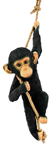 abc HOME | Gartenfigur | AFFE am Seil | Polyresin | 70 cm H inkl. Seil