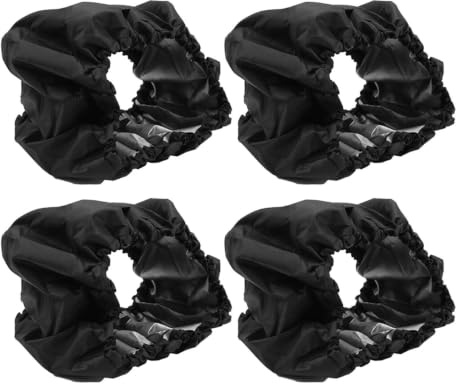 Cubierta de la rueda del cochecito infantil Tela Oxford Ruedas del cochecito de bebé Fundas protectoras Accesorio para silla de paseo a prueba de polvo(Negro L)