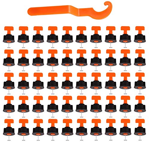 Fliesen-Nivelliersystem-Set, wiederverwendbar, Flieseninstallationswerkzeug-Set für Wände und Böden, 50 Sets