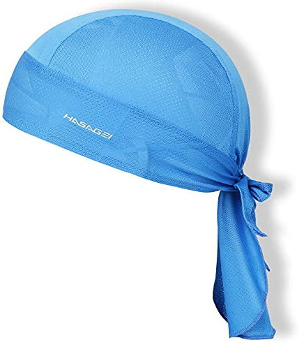 HASAGEI Cooling Do Rags Skull Caps for Men Breathable Sports Bandana Cap Durag Sweat-Wicking Helmet Liner UV Protection Blue
