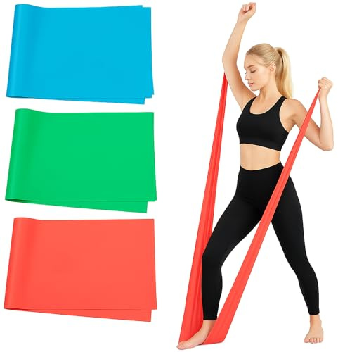 Meglio Resistance Bands for Men & Women - Latex Free Exercise Bands for Building Strength, Pilates Band for Fitness, Flexibility, Physiotherapy, Stretching & Yoga Bands | With Exercise Guide
