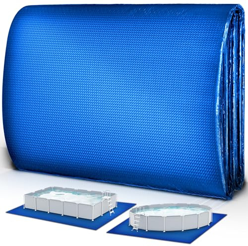 Tillvex Tapis de Sol pour Piscine | Hors Terre | Rectangulaire & Rond | Protecteur De Sol (335 x 335 cm)