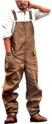 ENEN Salopette da Uomo in Denim, Jeans Pagliaccetti con Bretelle Moda Tasca Cargo Pantaloni Larghi da Lavoro Casual Tuta da Uomo in Denim Pantaloni Reggicalze