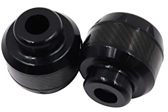 2Stück Aluminiumlegierung Motorrad Rahmenschieber, Asudaro Motorrad Gabel Cup Kohlefaser Motorrad Gabel Rahmenschieber Anti-Fall Motorrad Anti-Crash Rahmen Sliders Protektoren Sturzpad Schutz,Schwarz
