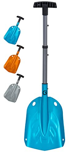 G2 Backcountry leichte Teleskop-Lawenschaufel, Lagerung bis zu 33 cm, langlebige Aluminiumlegierung, Rutschfester ABS-Griff, kompakte Lagergröße (blau)