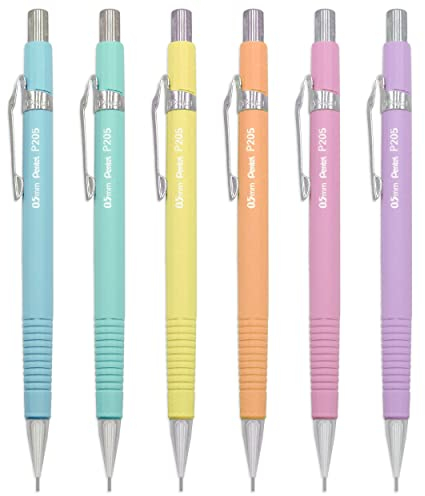 Pentel P205-97 Druckbleistift, Pastellblumen-Reihe, sortiert, 6 Stück