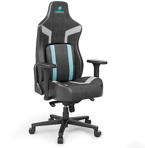 EUREKA ERGONOMIC Gaming Chair with Lumbar Suppor, Ergonomic Office Computer Chair Seat Thicker Cushion Official Blast Competition Chair Python II Blue