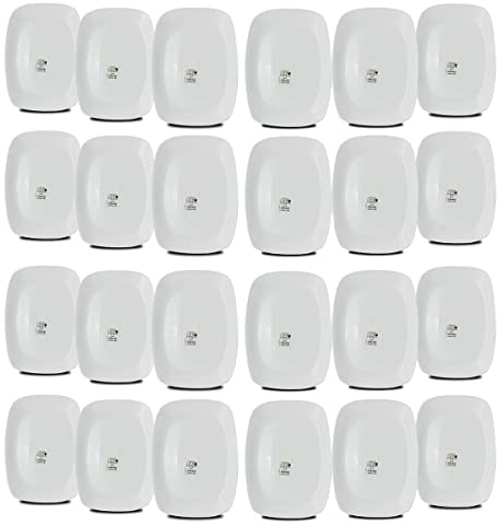 JUANIO Set de table, service de 24 assiettes, plat de service rectangulaire en verre - Longueur 28 x Profondeur 20 cm