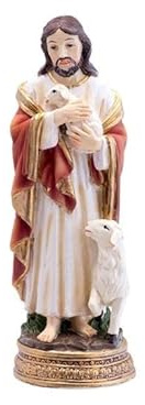 DRW Figura Jesus Buen Pastor Resina Pintado a Mano 12 cm