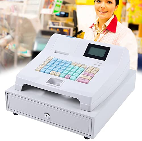 DOZPAL Registrierkasse Elektronisches Kassensystem mit Schublade, 8 digital geführte kommerzielle Registrierkassen für kleine Unternehmen, Restaurants und Supermärkte