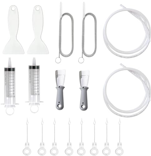 TECKI 18 Pezzi Kit Pulizia Frigorifero - Kit Pulizia Foro di Scarico Frigorifero, Raschietto Ghiaccio Freezer