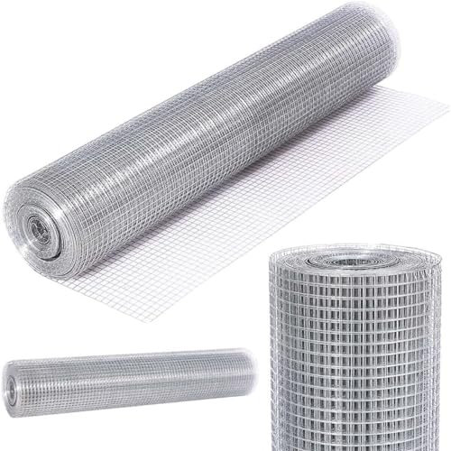 FEFE- 1x1 Chicken Wire Mesh Roll- Garden Netting- Galvanized Wire Fencing for Stopping Rats, Squirrel and Mouse, Slug, Snail, Snake Access (1” Square 30 Metre x 900mm Roll)